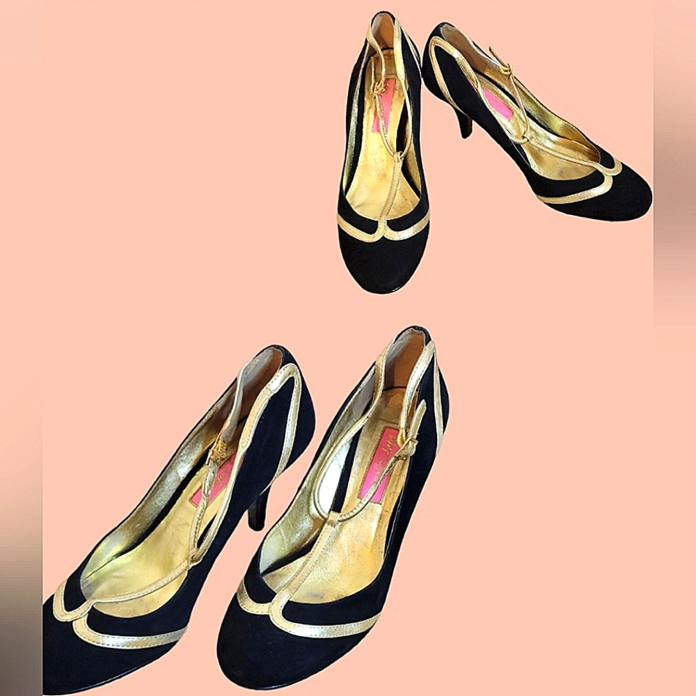 BETSEY JOHNSON Cross Strap SHORT HEEL Stiletto MARY JANE DANCE PUMPS 🩰BEAUTIFUL - Picture 5 of 16